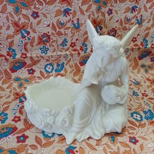 Fairy Figurine with trinket dish, candle holder, fairy garden Unique Decor